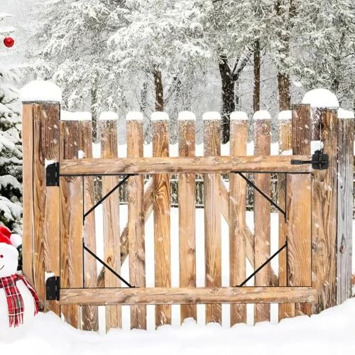 VEVOR Gate Corner Brace Bracket, 2 Sets, Anti Sag Gate Frame Hardware Kit, Gate Frame Brace Bracket with Latch Lock, Screws, for Shed Doors, Corral Gates, Driveway Gates, Stable Gates, Iron, Black by VEVOR - Used condition - CA$52.05
