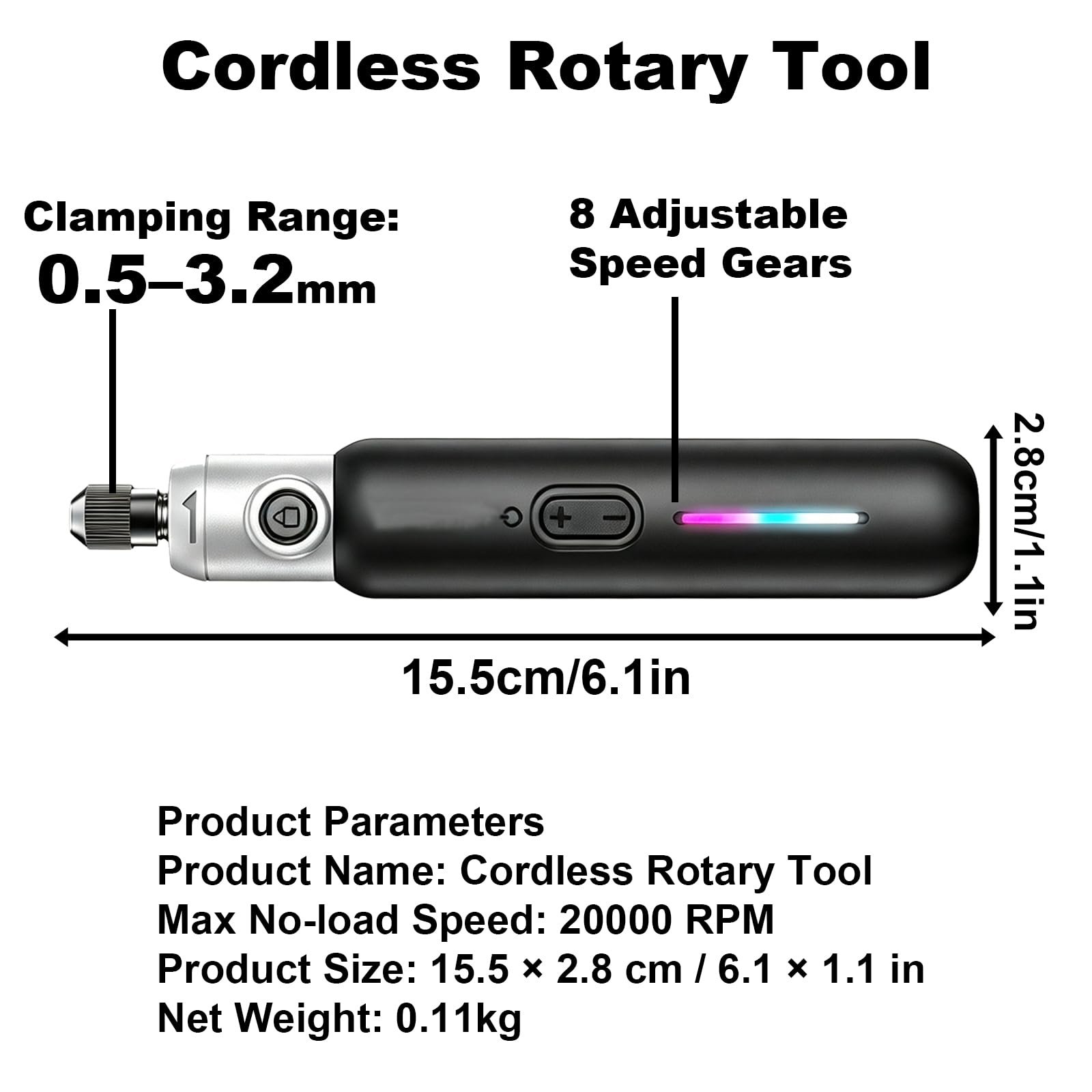 Mini Smerigliatrice Elettrica con Indicatore LED Multicolore