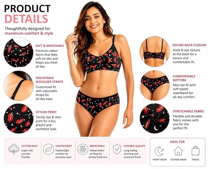 Image of Love Maker Bra Panty Set for Women | Beautiful Lingerie Set for Women for Honeymoon | Net Lace Lingerie Set | Panty Bra for Daily use | Sexy Look for Special Days Lingerie Sets.