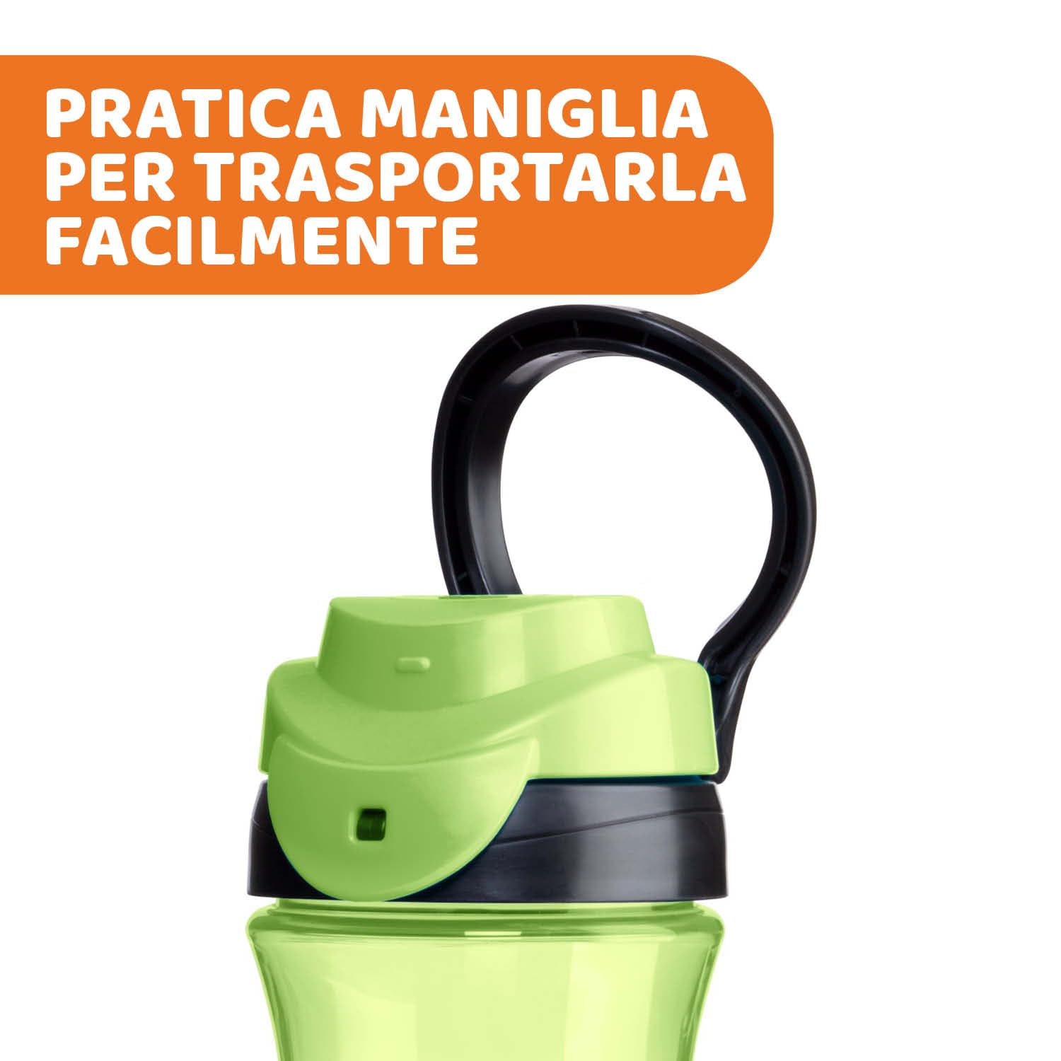 Chicco Travel Cup, Tazza per Bambini 2 Anni, Pratica Apertura, Beccuccio Integrato, Chiusura Ermetica, Facile da Trasportare, Capacità 350 ml, Verde