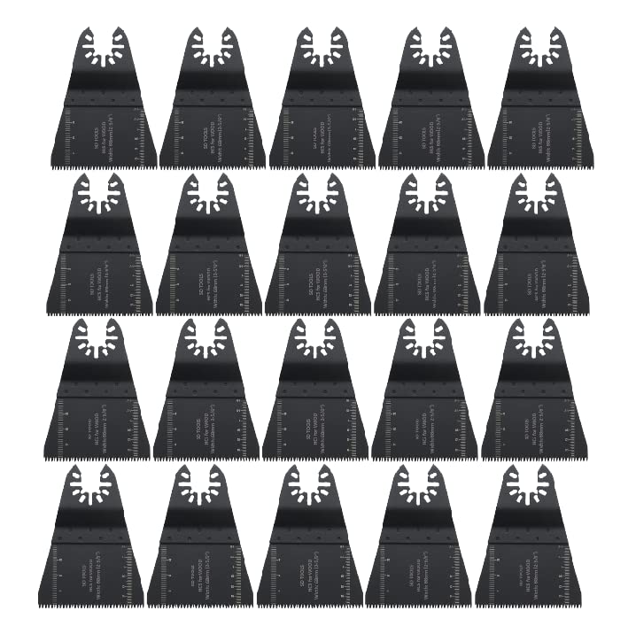 Multi Tool Blade Metal/Wood Oscillating Saw Blades Quick Release Wood Cutting Multitool Accessory Renovator House DIY (20pcs, HCS for Wood - 68x100mm) — image 1