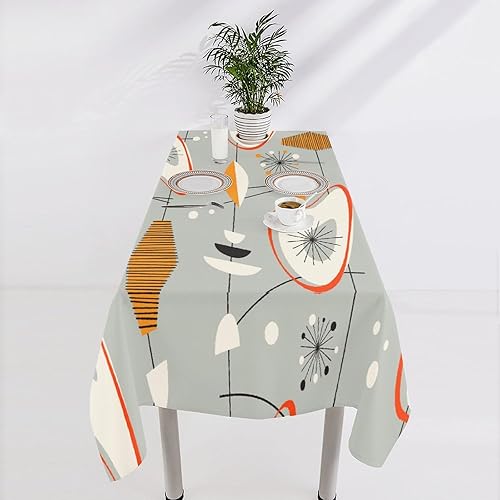 Miniatura 916 de Mantel floral hippie, diseño retro de los años 70, naranja, rosa, azul, floral, bohemio, estampado estético de margaritas, para fiesta, picnic