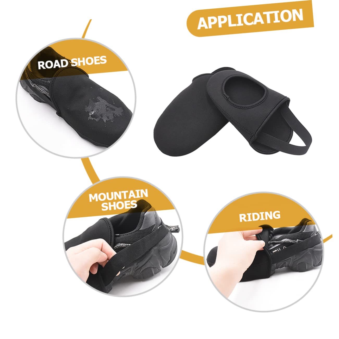 ibasenice Cubrezapatillas de Ciclismo Acolchado Protector mi más cálido Alto Cubrir cubrezapatos Antideslizante cubrezapatos para Montar al Aire Neopreno Black