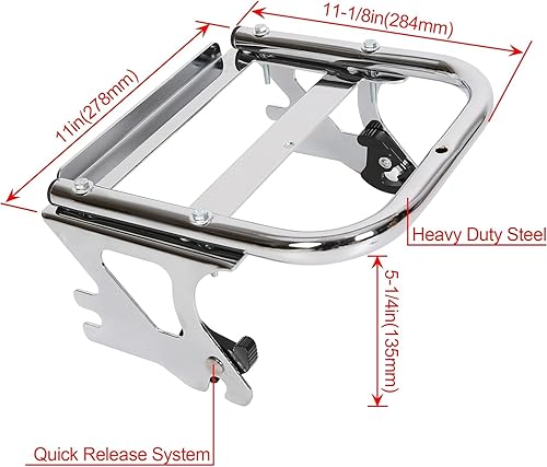 Miniatura 4 de ECOTRIC Tour Pack - Rack de dos piezas compatible con Harley Touring Street Glide Road King Electra Glide 1997-2008 con respaldo negro