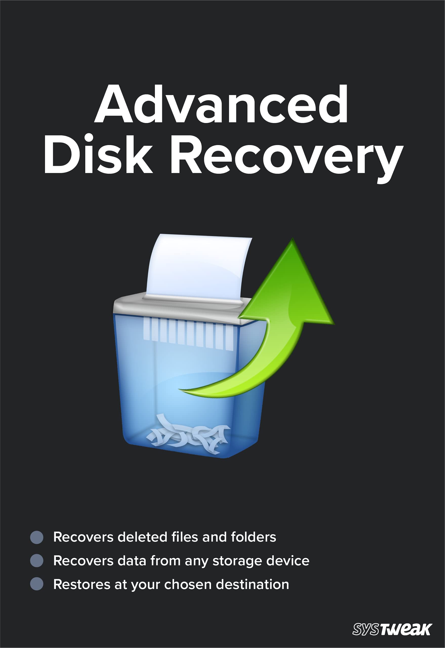 Systweak Advanced Disk Recovery Software 1 PC 1 año, Recupere archivos borrados, documentos y otros archivos de PC con Windows | USB | disco duro usb (correo electrónico solo en 2 horas, sin CD)