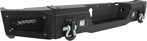 Miniatura 2 de Aintier Parachoques trasero compatible con Dodge Ram 2500 Rock Crawler 2019-2022 con anillo en D y luces LED