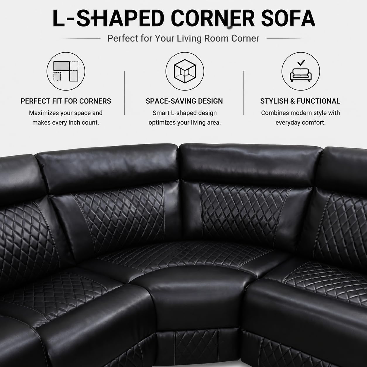 Power Reclining Sofa Set with LED Light,Living Room Furniture Sets,Leather Recliner Sectional Couch Set with USB Charging Port & Storage & Cup Holders for Apartment/Home Theater/Office view 7