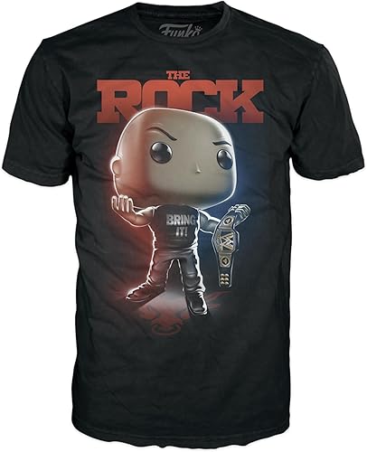 Funko Pop! Camiseta en caja WWE - La roca con cinturón - M