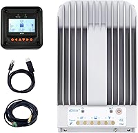 Vista 7 de EPEVER Controlador de carga solar MPPT 40A 12/24VDC Identificación automática del voltaje del sistema con medidor remoto MT52 y sensor