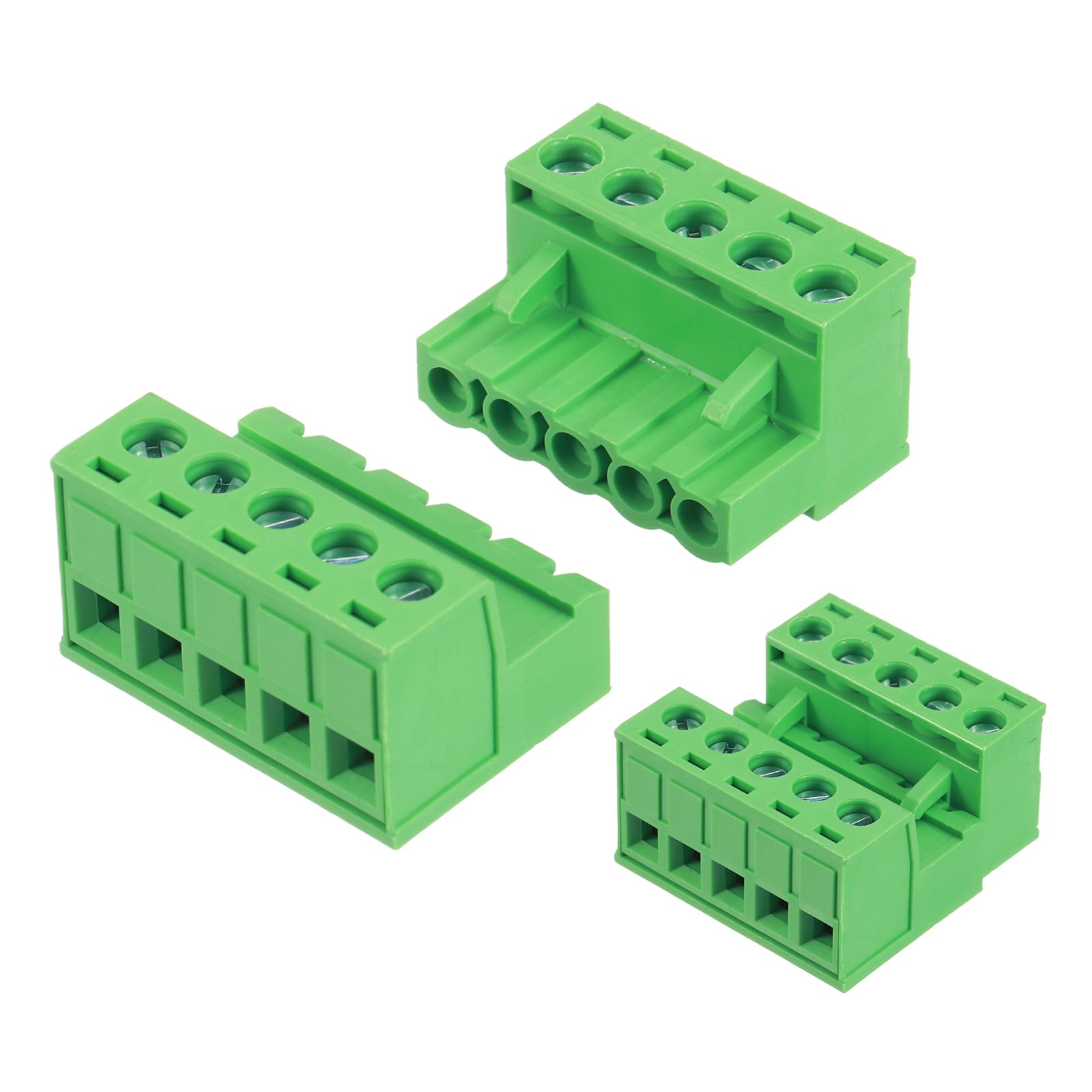 Connecteur 5 broches MECCANIXITY pas 5mm pas de 0.5cm vert boîtier isolant haute densité PCB