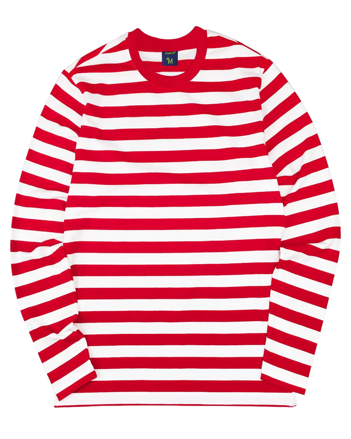 Men's Casual Cotton Spandex Striped Crewneck Long-Sleeve T-Shirt Basic Pullover Stripe tee Shirt