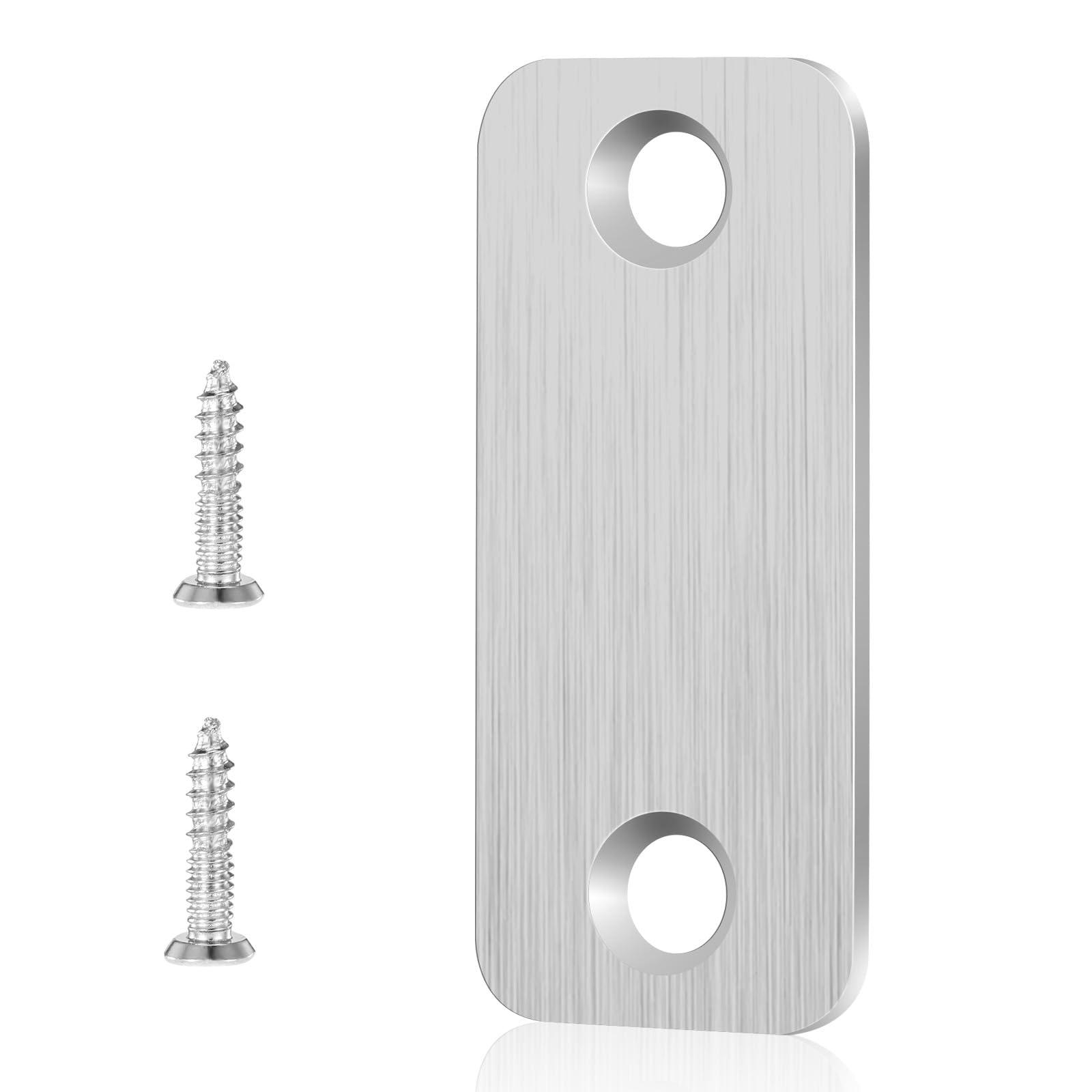 Door Hole Cover Plate, Door Edge Hole Filler Plate 1”x 2-1/4” Stainless Steel Strike Deadbolt Cover Plates – 1 Pack, Silver