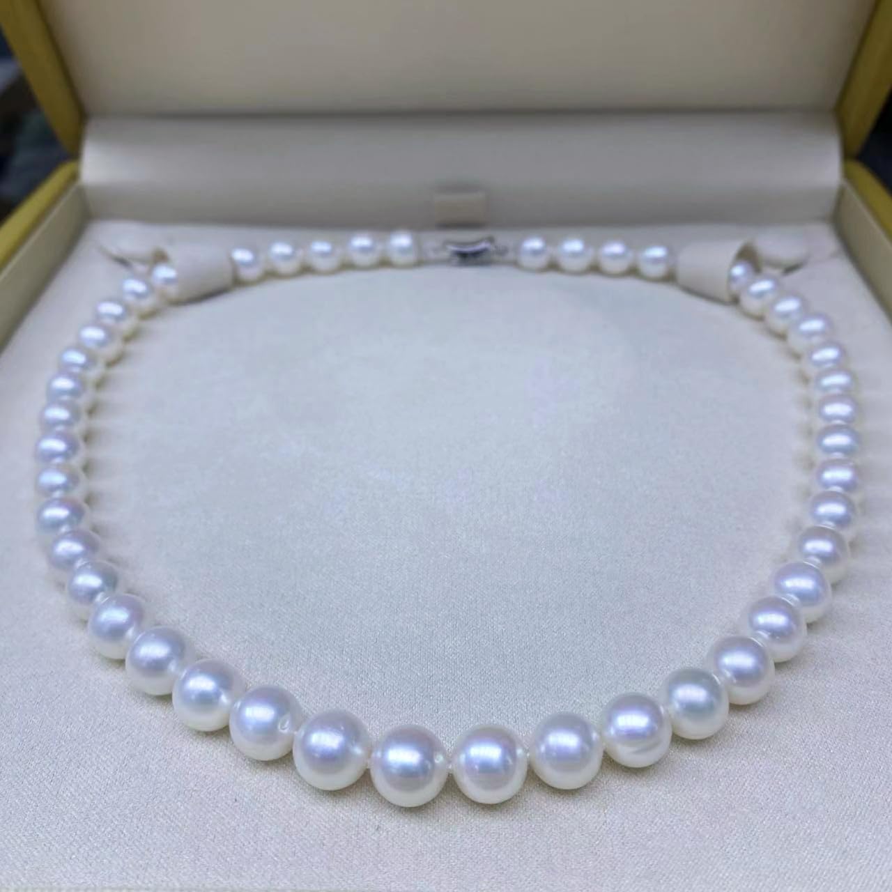 Genuine 10-11mm White South Sea Round Pearl Necklace Multiple Lengths 16-24 Inch Pearl Strand, Dainty Pearl Choker for Women, Timeless Jewelry for Wedding, Anniversary