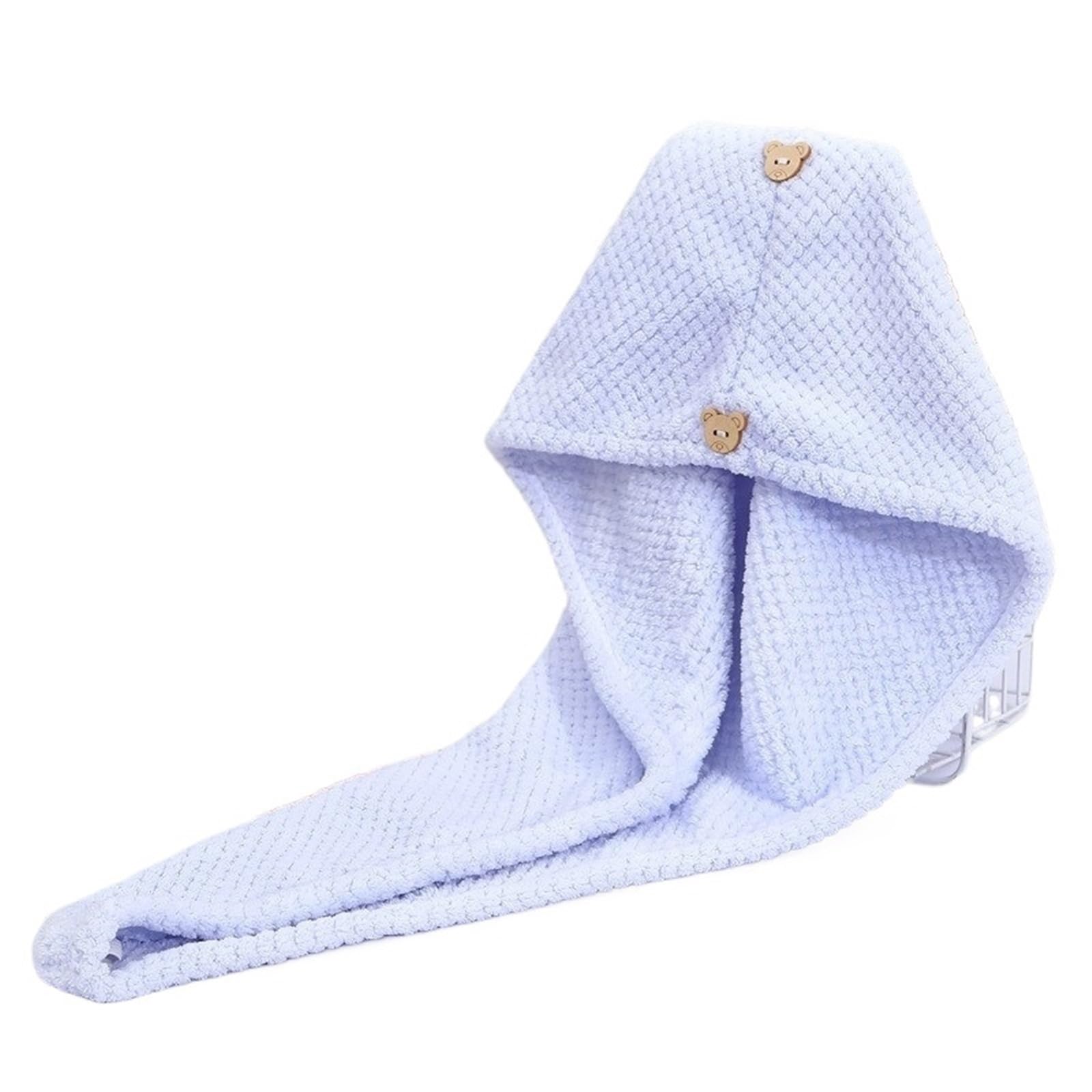 SUODEBYY Hair Towel Coral Fleece Turbo Hair Drying Hat Strong Absorption Towel(Khaki)