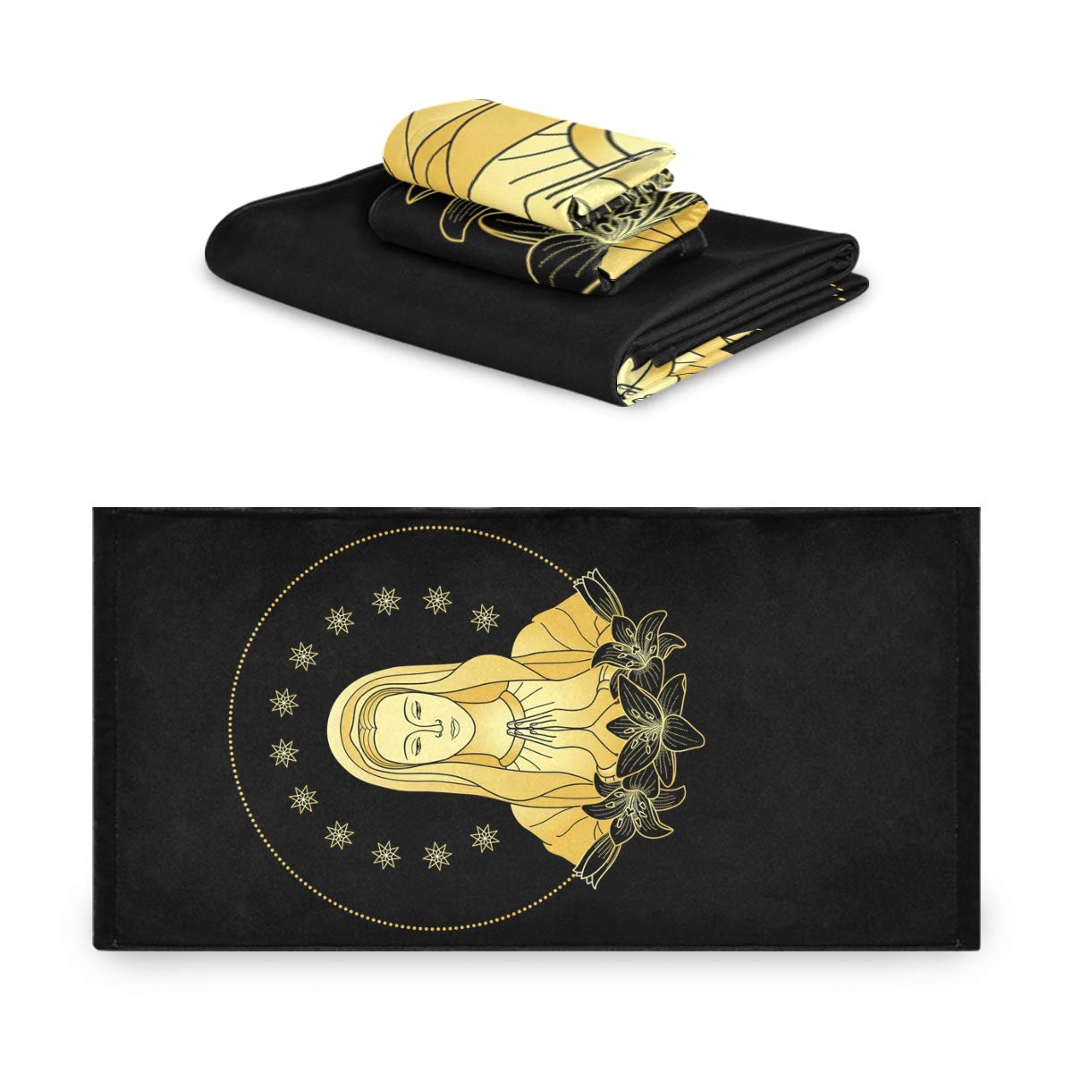 RsebidR Virgin Mary Mother of Lord Set of 3 Soft Absorbent Towels 1 Bath Towel 1 Hand Towel 1 Washcloth for Kitchen Beach Gym Spa Bathroom Hotel