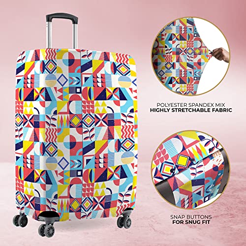 Image of Nasher Miles Polyester 55 cm (20 Inch) Small Protective Luggage Cover - Block Design
