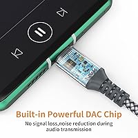 Vista 6 de Cable de audio USB C a 2 RCA, 6.6 pies tipo C a RCA macho a macho y RCA Splitter RCA 2RCA Jack Cable de audio USB-C para teléfono, tableta, cine