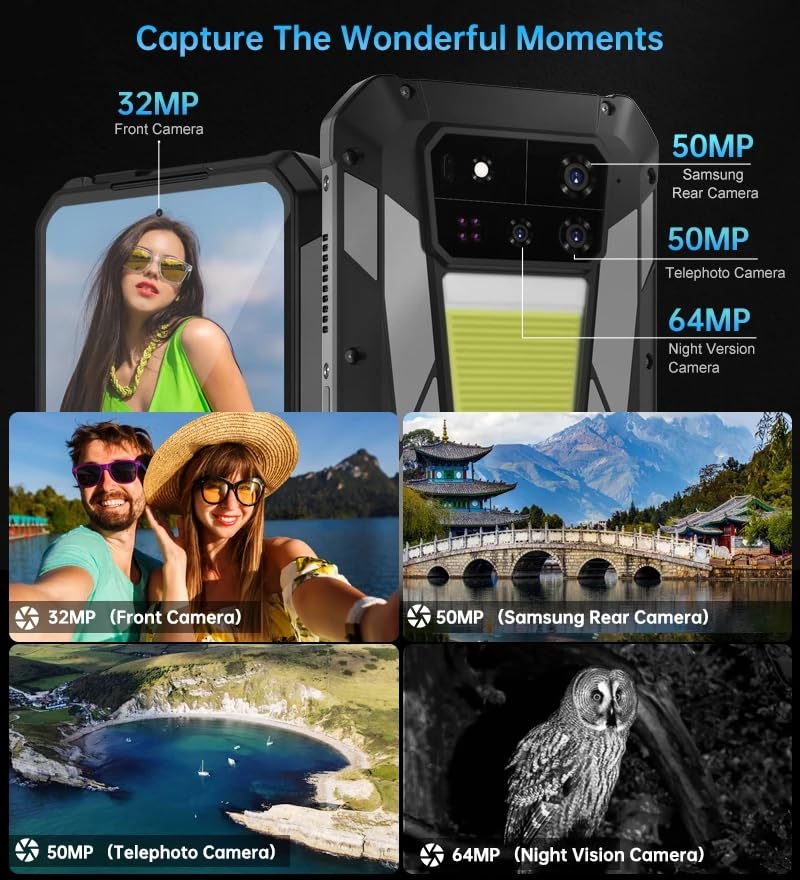 Image of Unihertz Tank 4 Pro 5G Rugged: 100 Lumens DLP HD Projector: 6.73 inch FHD+: 16Gb + 512Gb: 50MP + 64MP Night Vision Camera: Large 11600mAh Battery: IR Blaster Remote