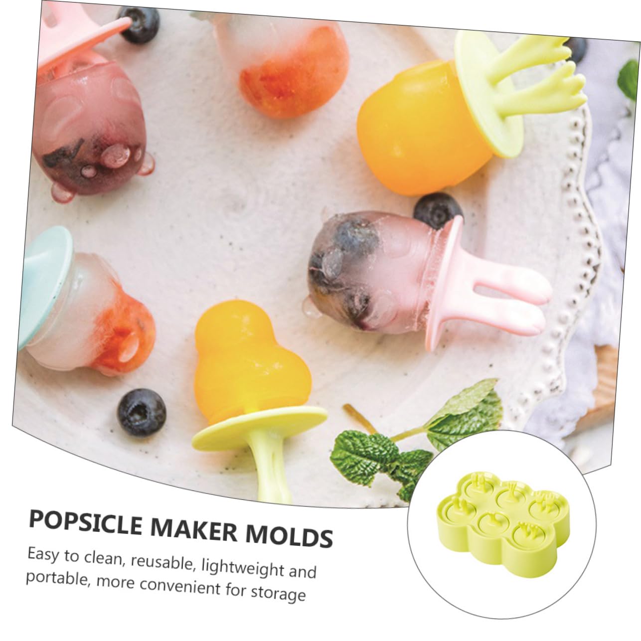 SHOWERORO 4juegos Moldes De Silicona Para Helados De Formas De Animales Perfectos Para Hacer Paletas y Postres Fríos Material Seguro y Duradero Para Verano y Fiestas Infantiles
