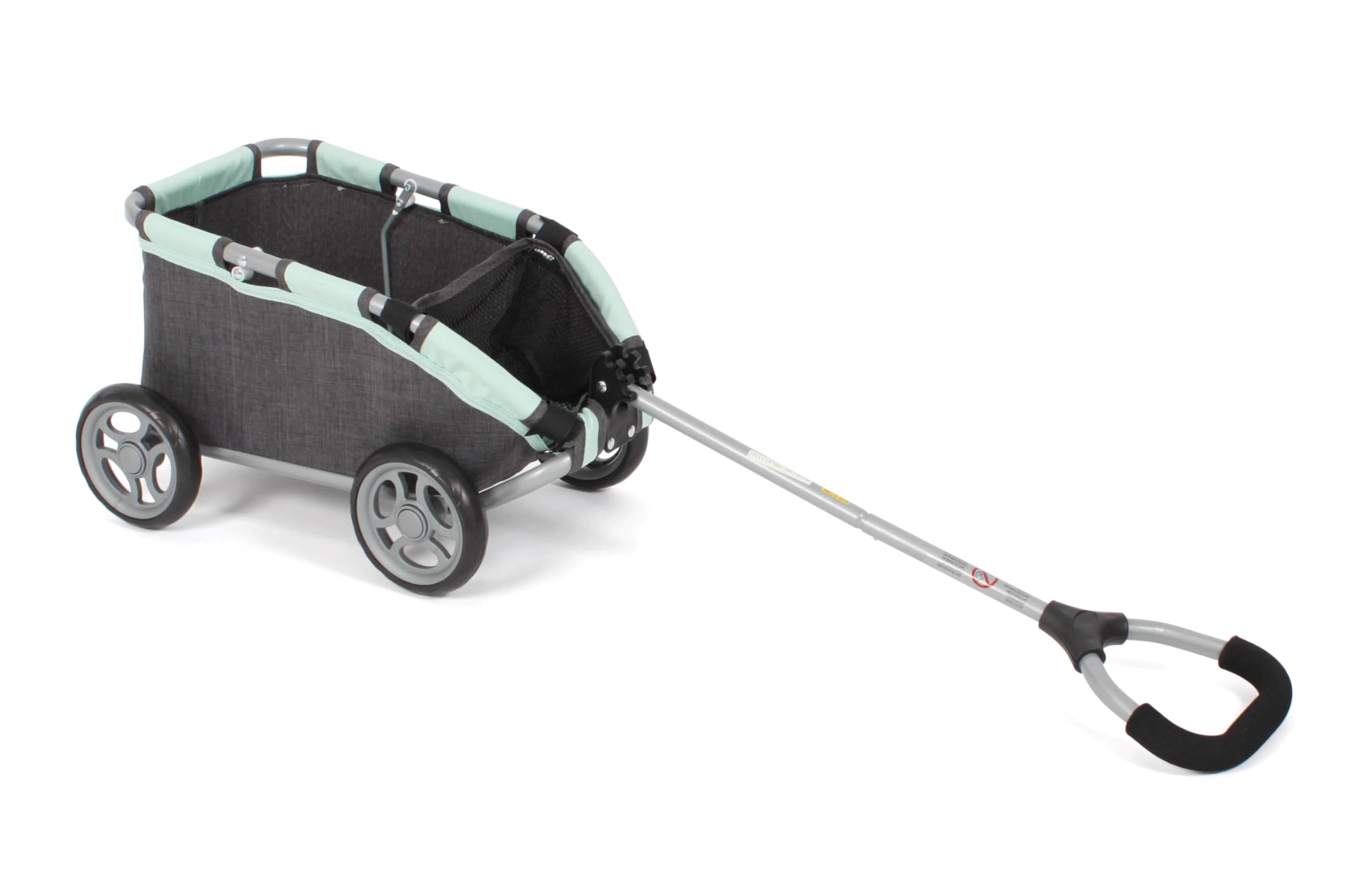Bayer Chic 2000 Chariot de Traction Skipper, Petit Chariot pour Peluches, poupées et Jouets, Gris foncé, Anthracite mélangé, Menthe, 660-67