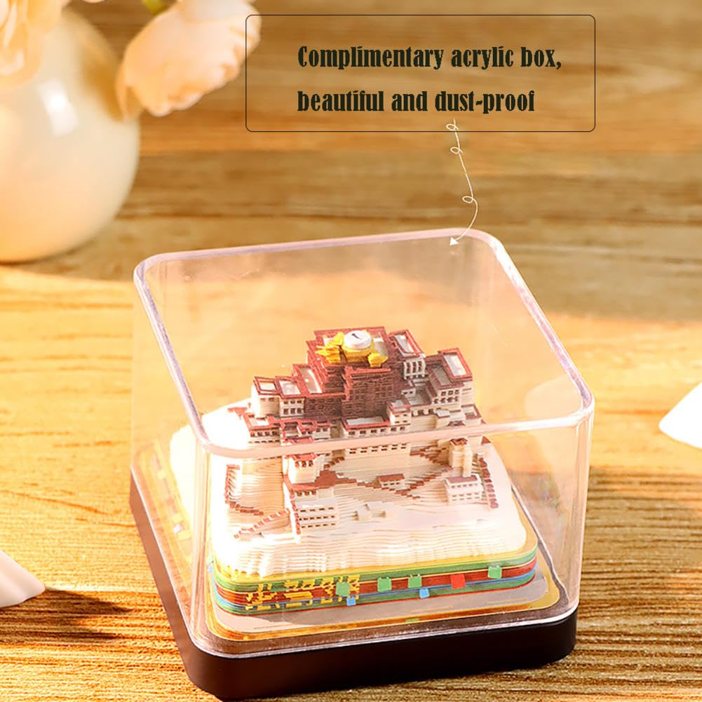 Abreißbarer 3D-Papierkunst-Notizblock-Tischkalende Erdkalender, Tischkalender, ästhetisch ansprechendes und lustiges Modell Einer zerreißbaren Papierskulptur(Color)