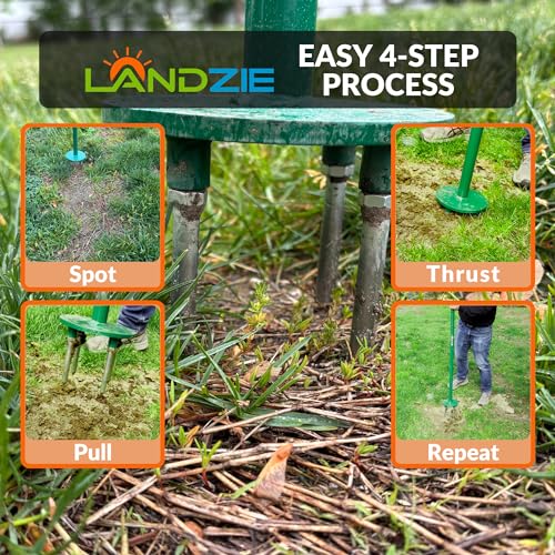 Landzie Spot Seeder Lawn Aerator Tool and Grass Patch Repair Tool - Spike Seeding Tool and Slit Seeder Aerator Lawn Tool for Lawn Repair & Dog Spots Heavy-Duty Spot Aerator Dethatcher for Grass Repair - Thumbnail 6