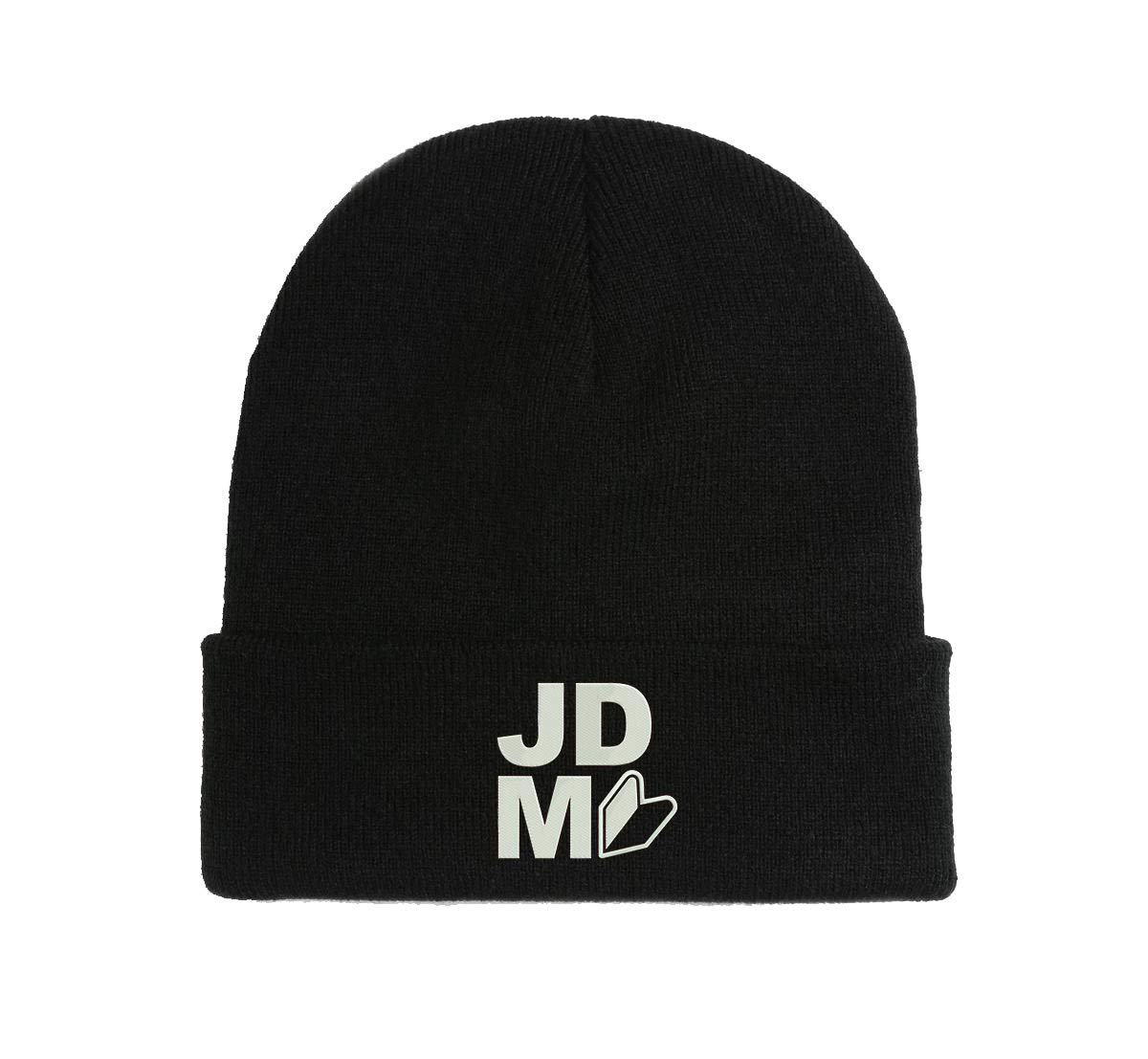 NothingtowearJDM Japanese Car Lifestyle Logo Embroidered Beanie Hat Winter Autumn Cap Black