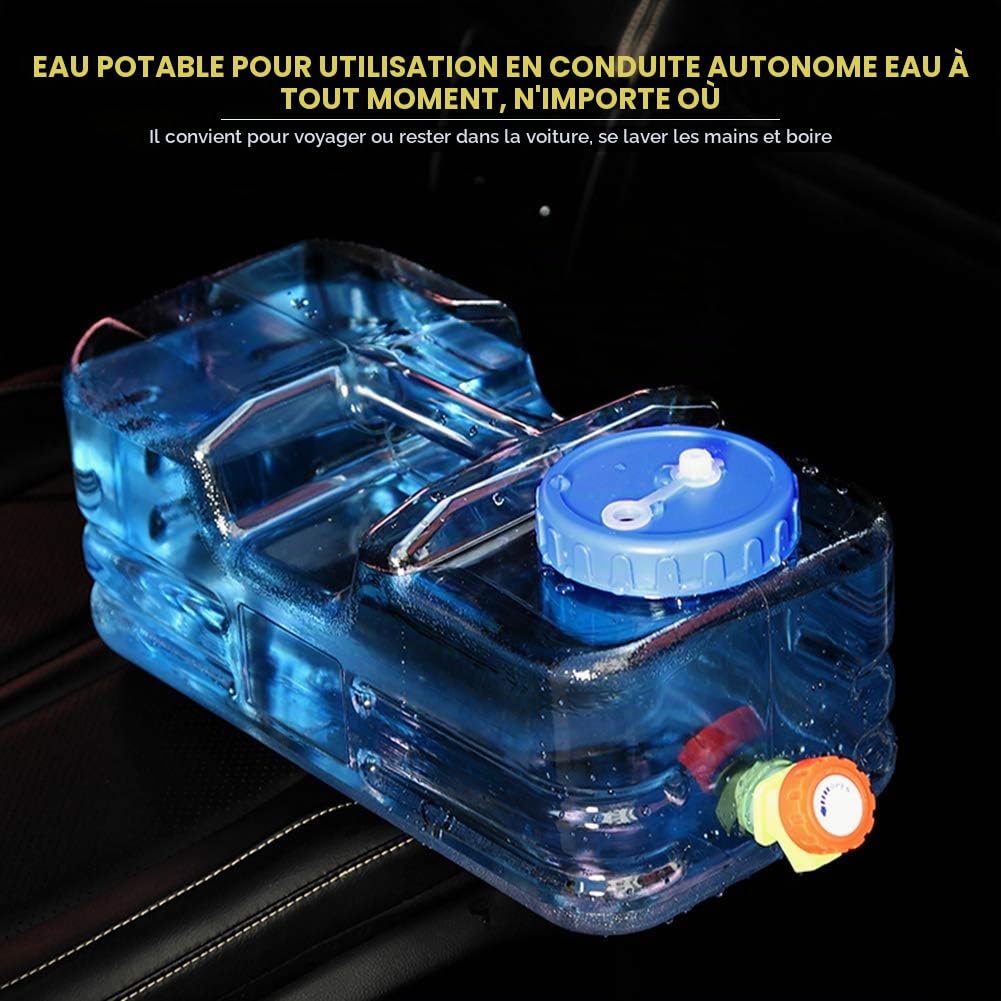 10L Jerrican Alimentaire Camping, Reservoir Eau Seau avec Robinet, Grande Capacité Bidon d'eau avec Poignée, Bouilloire Qualité Alimentaire, Bouteille d'eau Multifonctionnelle Réutilisable (10L A)