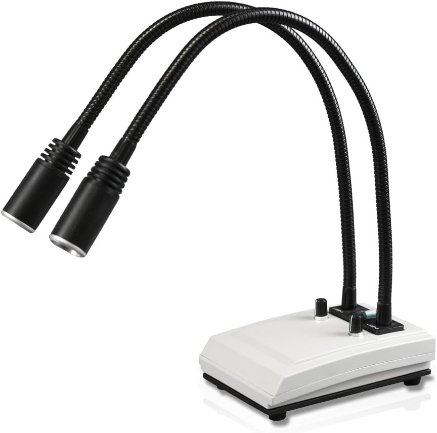 Vision Scientific VMLIHL-20 6 Watt LED Double Gooseneck Illuminator | Heavy B...
