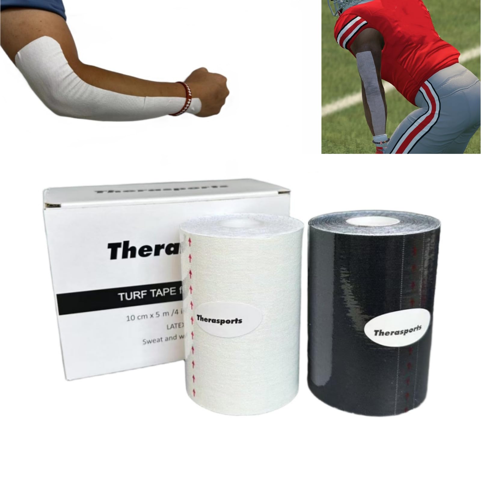 2 Rolls Turf Tape Football - Latex Free Sport Tape - Ultra Sticky Athletic Tape Protects from Turf