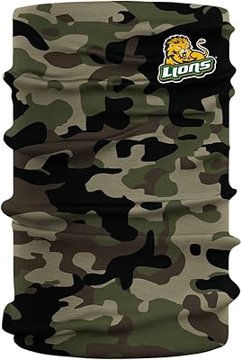 Southeastern Louisiana Lions Green Neck Gaiter Camo print Vive La Fete