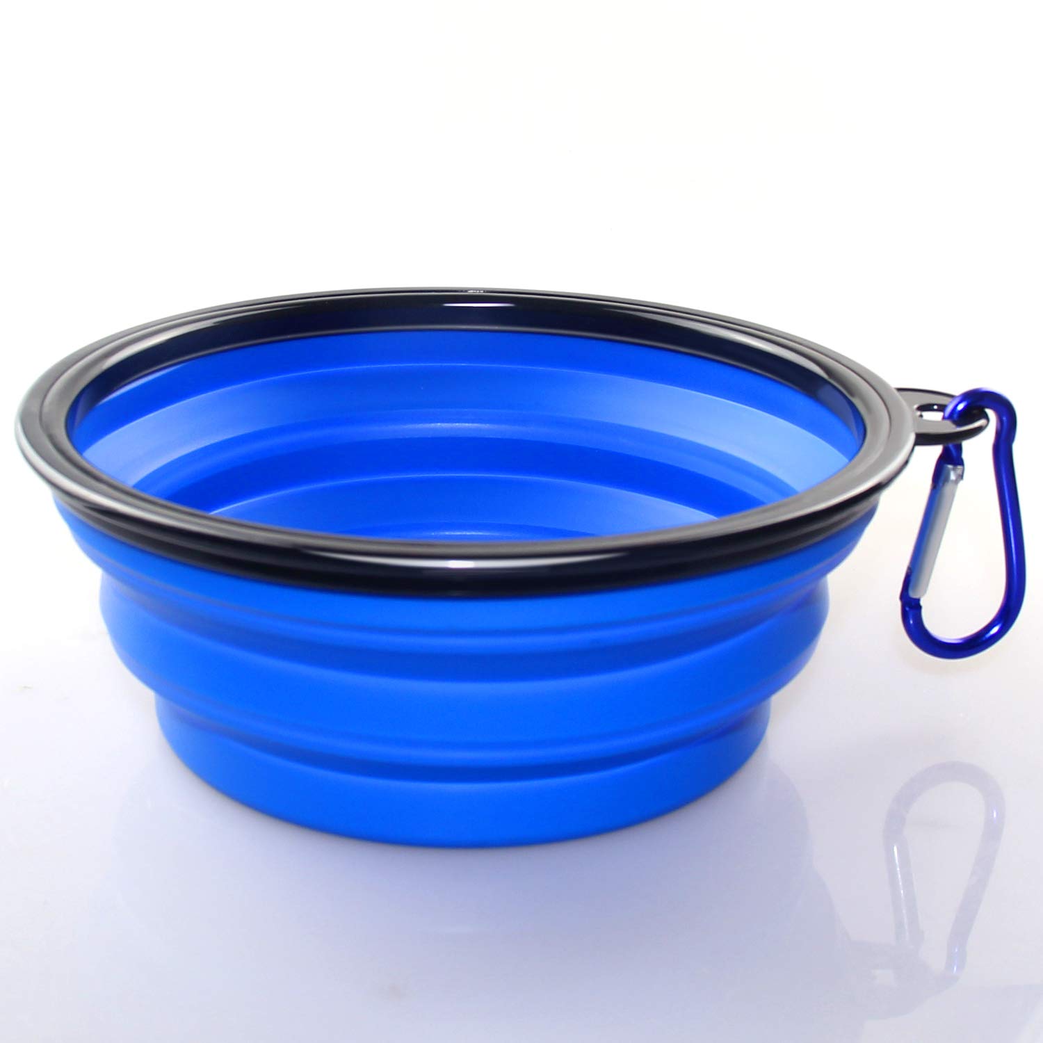 Photo 1 of 1PC Foldable Silicone Dog Bowl Outfit Portable Travel Bowl for Dogs Feeder Utensils Outdoor Drinking Water Dog Bowl, Blue