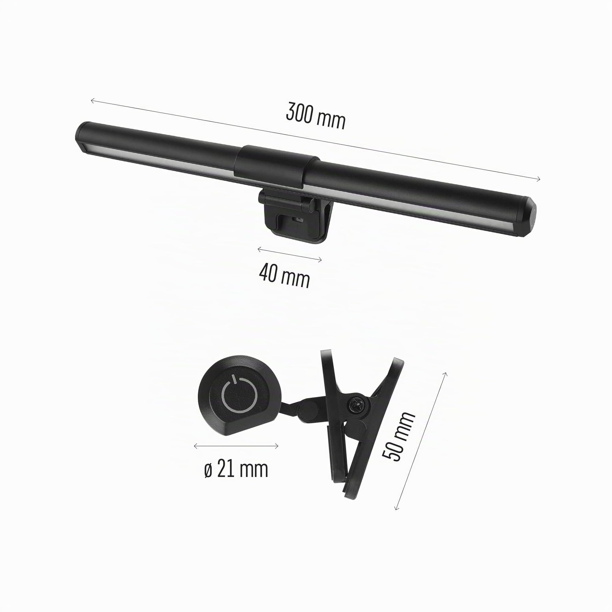 EMOS Lampe LED pour ordinateur portable 30 cm 5,6 W avec support à clip, barre lumineuse USB 150 lm, lampe d'écran inclinable, intensité variable en continu, couleurs de lumière réglables, durée de