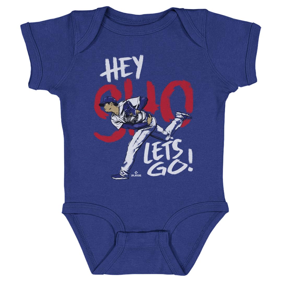 500 LEVEL Shohei Ohtani Baby Infant One Piece Bodysuit (6M, Royal Blue) - Shohei Ohtani Hey Sho W WHT