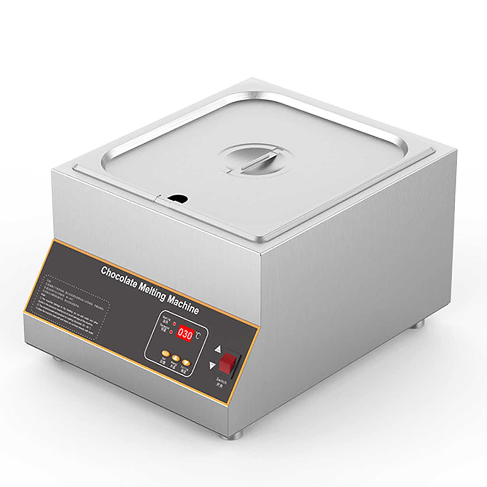 AYCDL Commercial Chocolate Melter, Digital Chocolate Tempering Machine, 0℃~85℃/0℉~185℉ Temperature Control, for Chocolate/Milk/Cream/Soup Melting and Heating,A