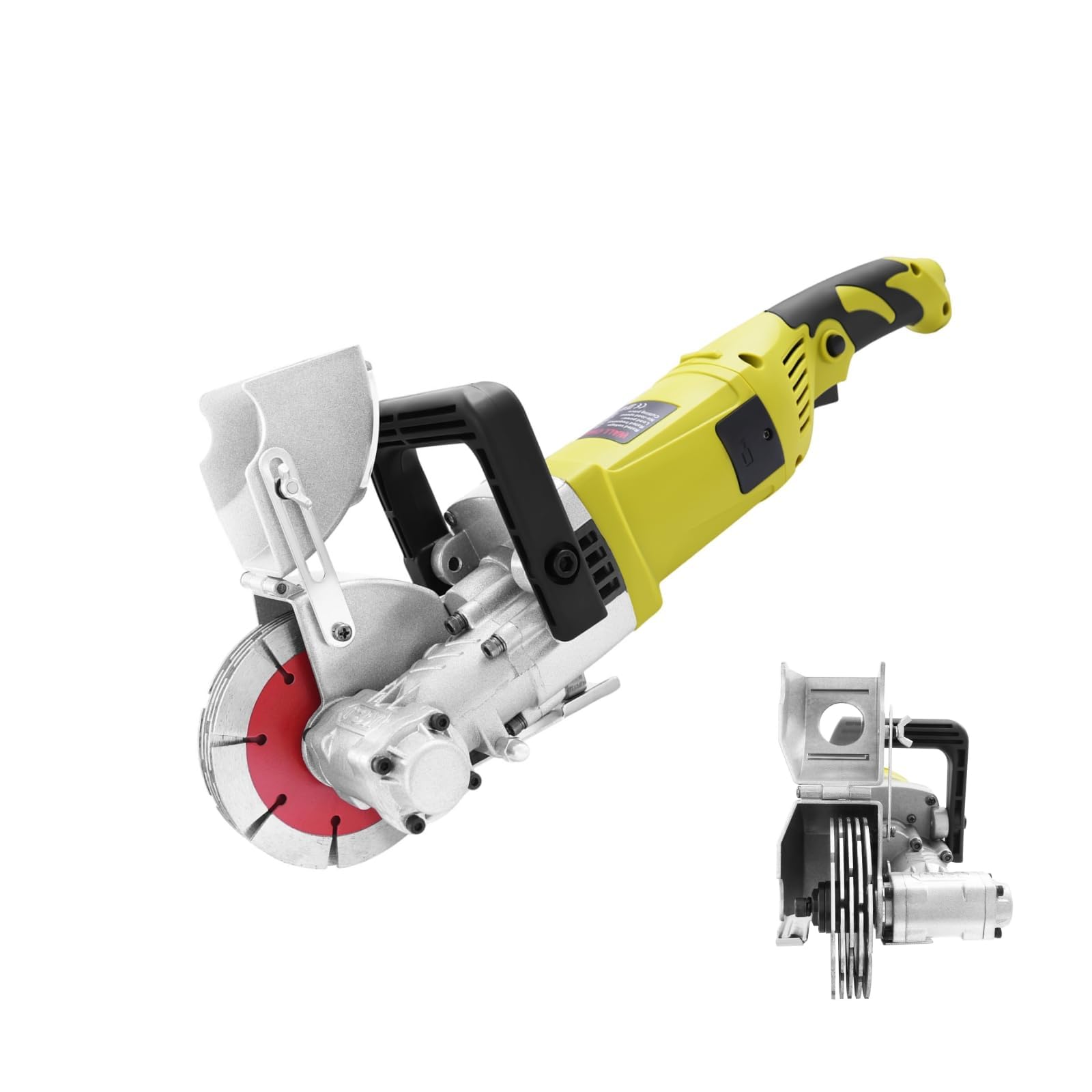 Huspoo Wall Chaser With 5 Blades, 4000W Electric Wall Chaser With Dust Extractor, 6000Rpm Wall Groove Cutting Machine, Adjustable Cutting Depth & Width, Concrete Saw For Granite Marble Concrete Stone