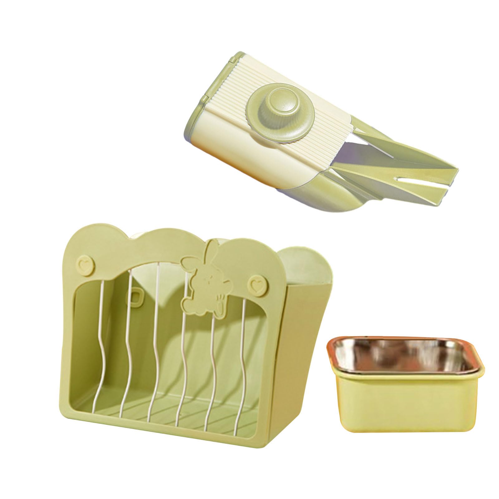 Générique 3 pièces d ' Alimentation en Foin pour Petit Lapin de Compagnie Suspendu Cage d ' Alimentation en Foin Bol de Nourriture d ' Alimentation Automatique pour Chinchillas pour Petits Animaux de