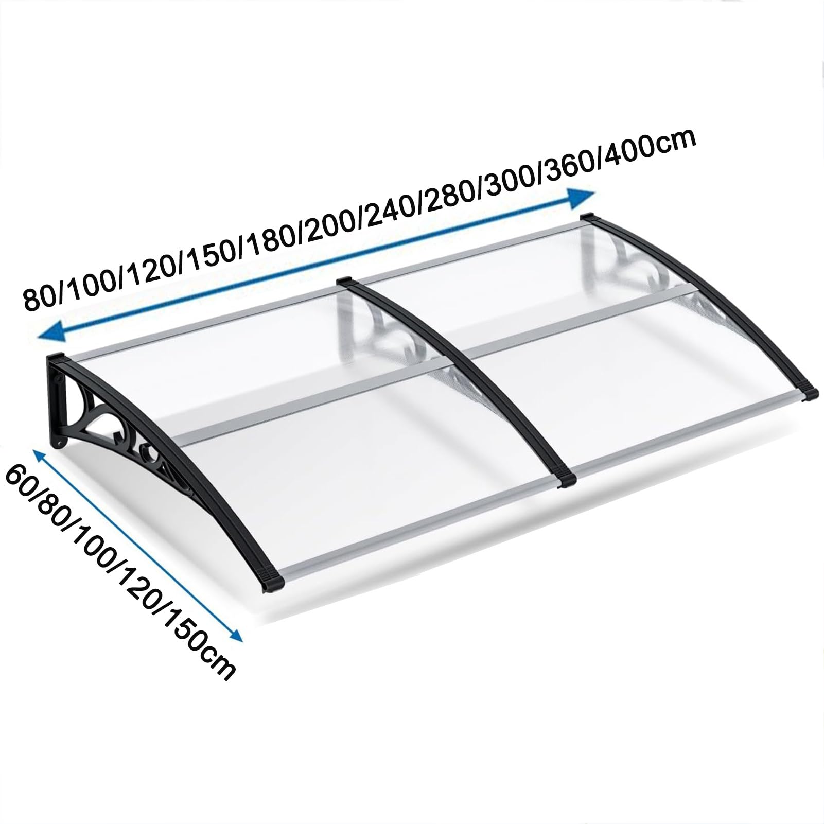 Marquesina for Puertas y Ventanas Tejadillos Exterior | For Puertas Arched Door Canopy Impermeable Anti-UV(0.6x0.8m/1.97x2.62ft)