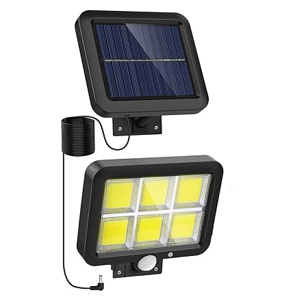 BOVZOX Solar Sensor Wall Light - LED Bright Outdoor Solar Lights with Motion Sensor Solar Powered Wireless Waterproof IP65 with Remote Night Spotlight for Garden Wall Compound, Solar Lamp for Home
