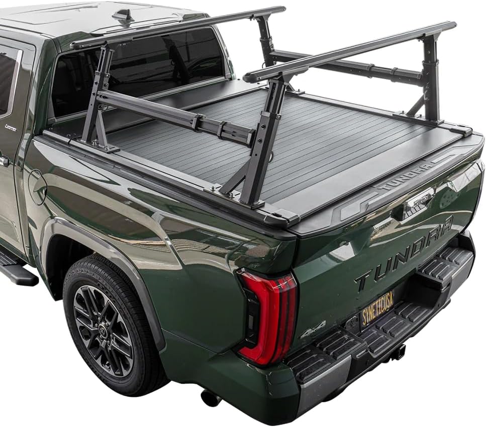 Syneticusa AR Automatic Retractable Truck Bed Cover with R1 Rack for Tundra 2022–2026 | 5'6" (66.7”) Bed | Aluminum Hard Retractable Tonneau Cover | Easy Installation | Waterproof