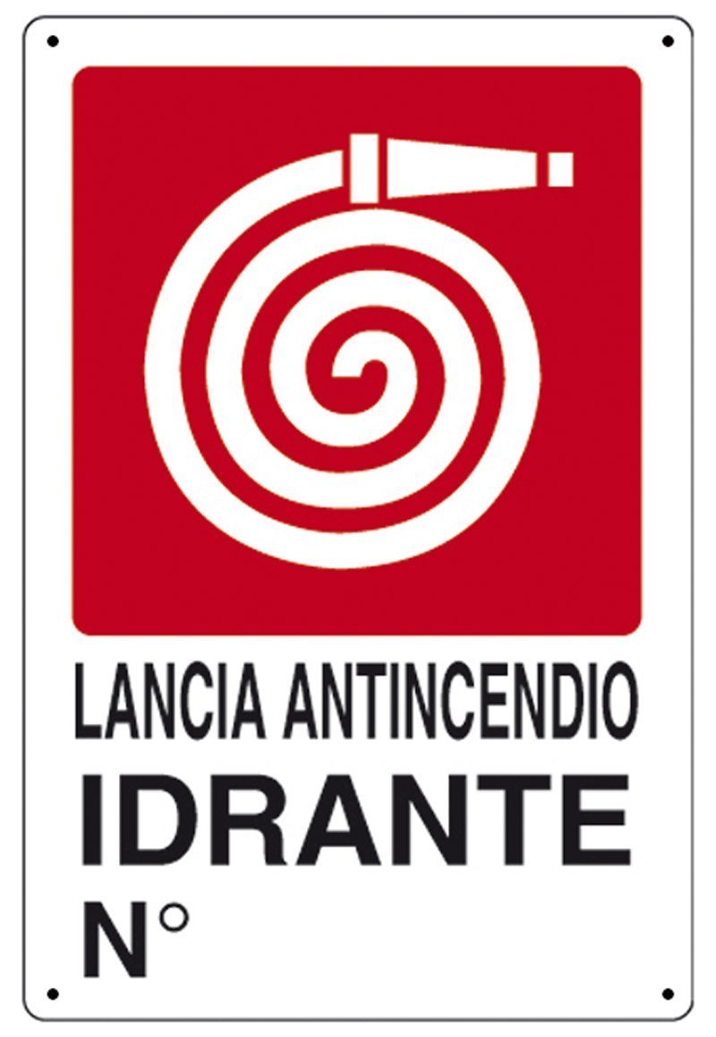 3 X CARTELLI SEGNALETICI IN PVC "LANCIA ANTINCENDIO IDRANTE N°" 07702710