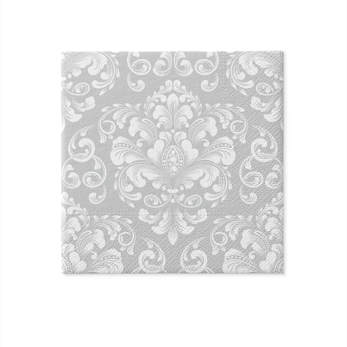Serviettes En Papier 3 Plis 33x33cm - Lot De 20 - Argenté Pour Mariage, Anniversaire
