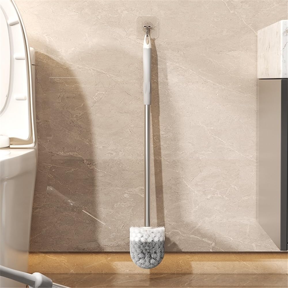 Toilet Brush Holder Toilet Brush Household Bathroom Cleaning Wall Mounted Holder Toilet Brushes(Gris)