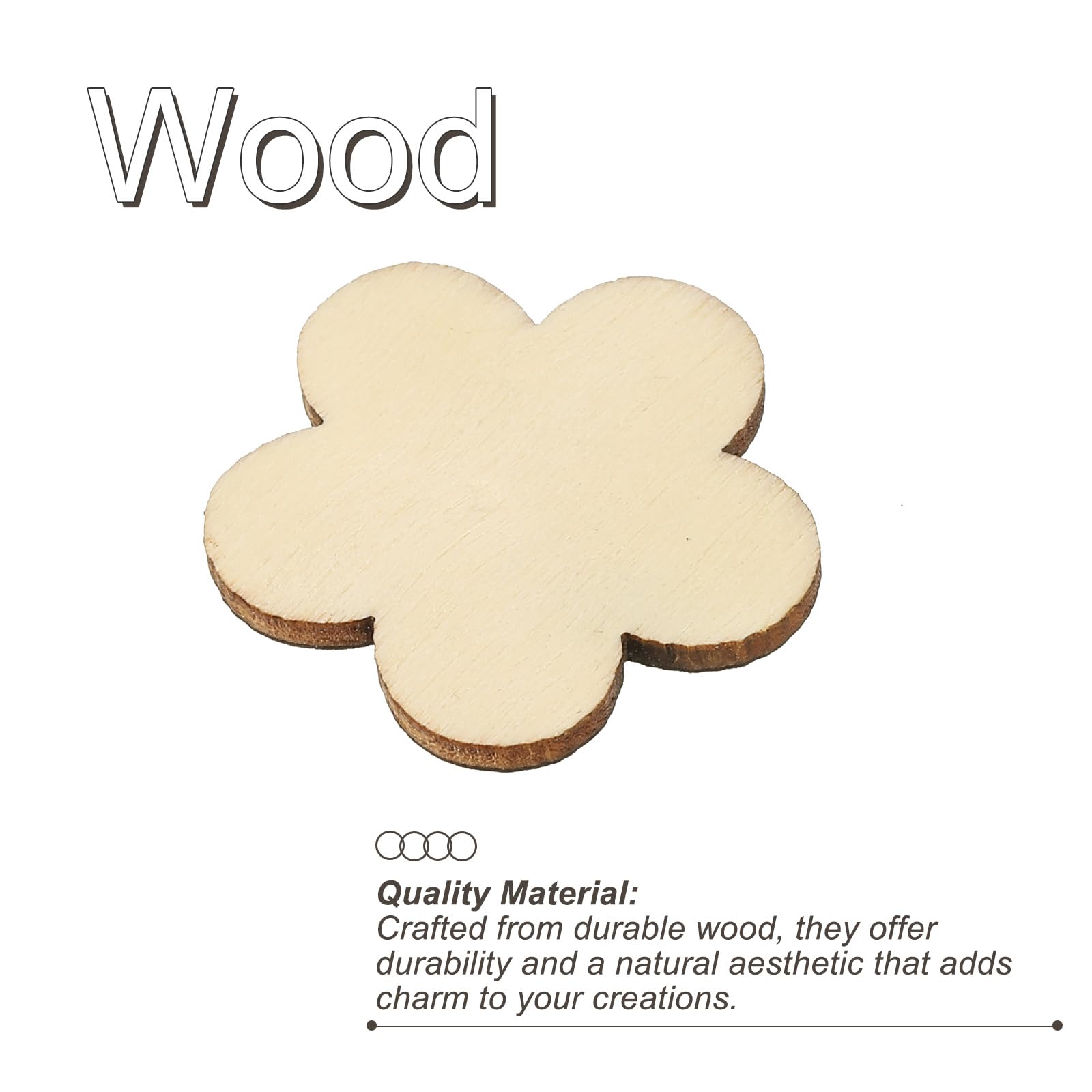 PATIKIL 30mm Wooden Flowers - Image 4