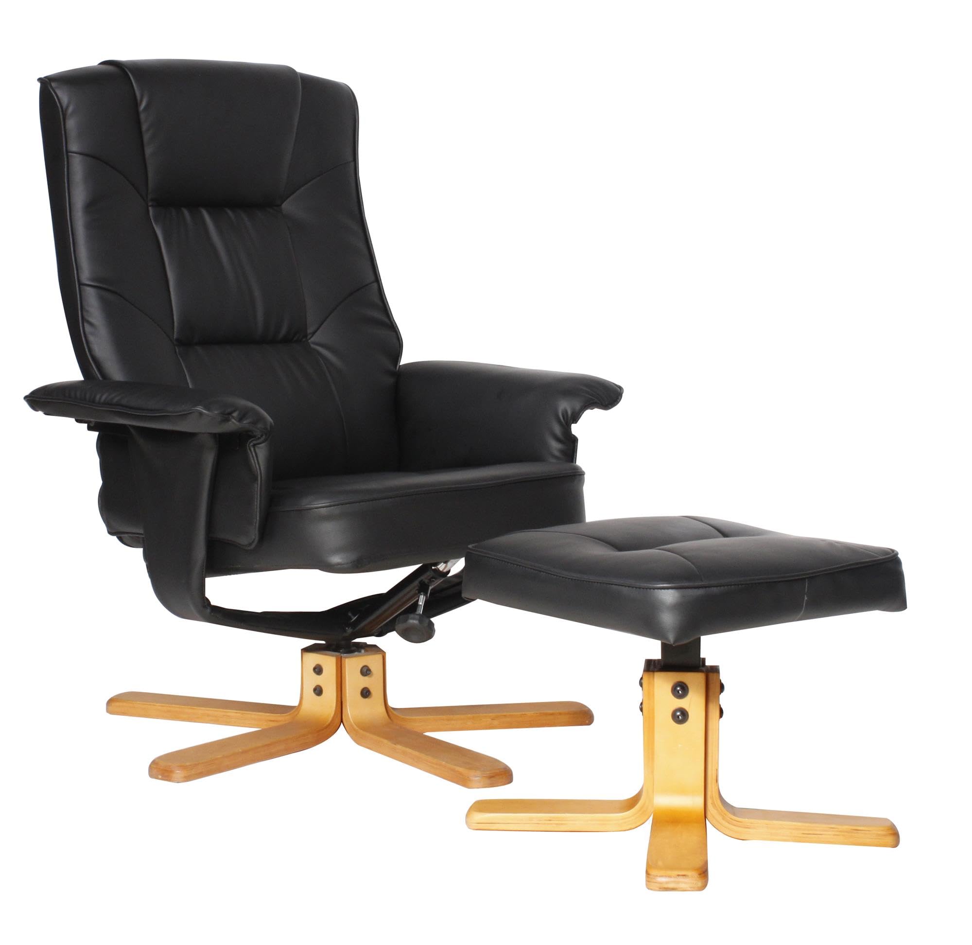 Dorel - Recliner Chair - Faux Leather - Black - Small