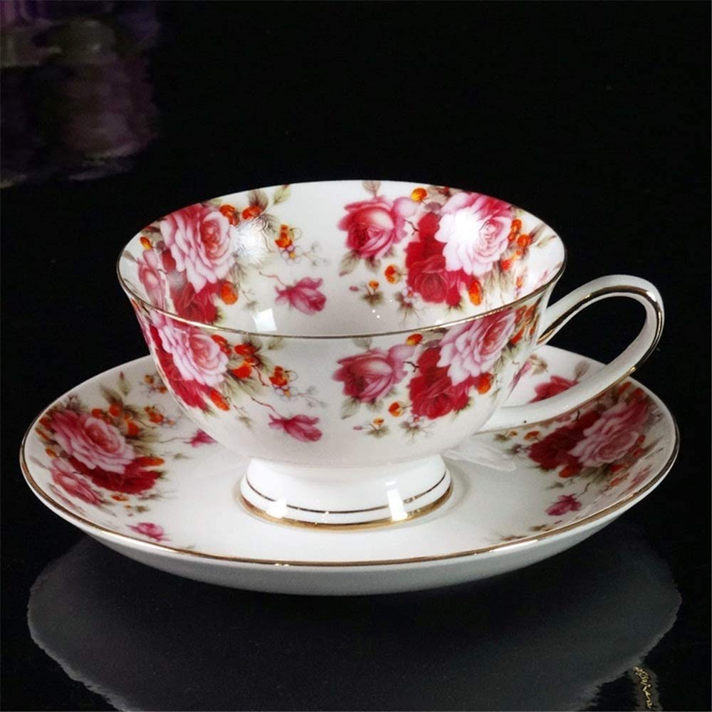 Tazze Cappuccino con piattini, Grandi Tazze Espresso, Tazze di caffè in Porcellana e piattini per Americano, Latte, Cafe Mocha e tè, Tazza di caffè in Porcellana (Color : A)
