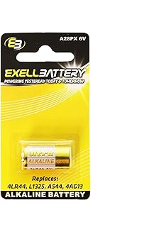 Exell A28PX Alkaline 6V Battery Replaces PX28A, A544, 4LR44, K28A, V34PX, 7H34, 4NZ13, V4034PX, L1325, 4G13, 4034PX, PX28AB, 1414A For Remote Controls, Keyless Entry, Garage Door Openers
