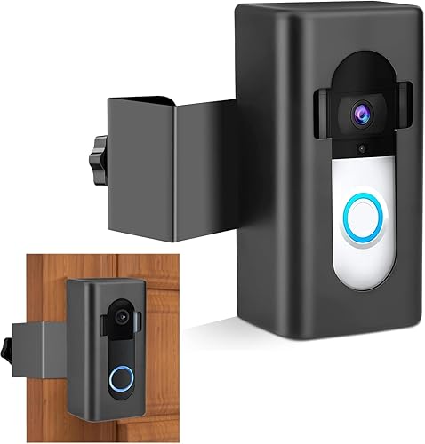 Soporte de timbre de video antirrobo para timbre de puerta sin taladro, soporte de montaje para cámara compatible con timbre Ring Doorbell 433