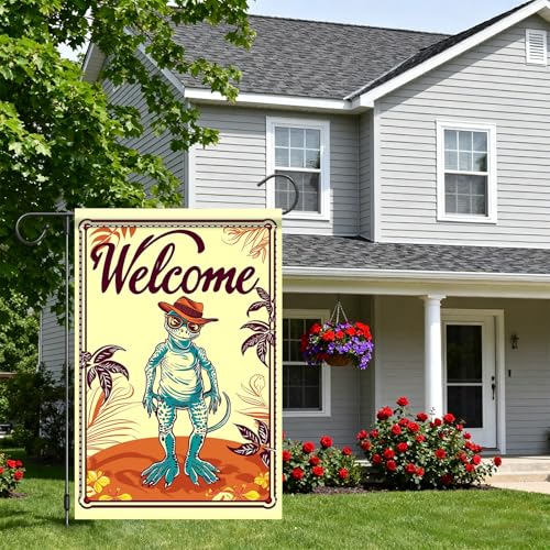 Image of Nuxovilar Frog Garden Flag 12 inchx18 inch Polyester