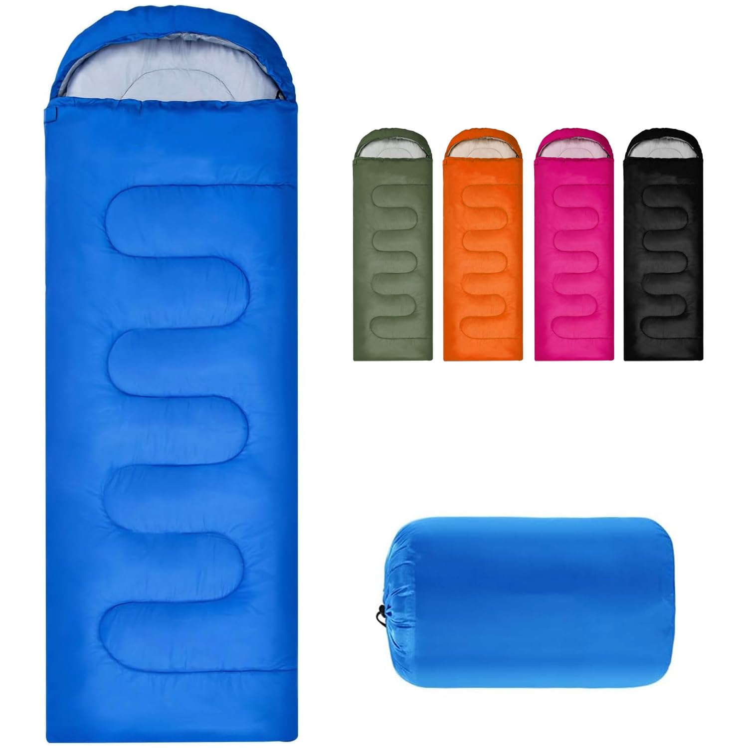 Sleeping Bag for Camping,Sleeping Bags for Adults Backpacking Waterproof, Small Packed Ultralight Carry Bag, 3 Seasons Adult Blanket, Soft,Thick and Warm, for Outdoor Hiking, Camping,Travel (Blue)